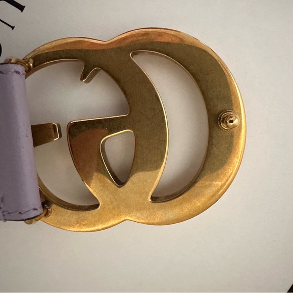 NWB Gucci GG Marmont Jumbo GG Belt Beige/Lilac - Picture 15 of 16